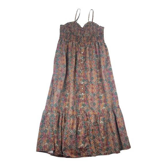 World Market women's small medium maxi dress printed boho multi color prairie - Picture 1 of 11
